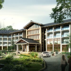 6.全套新中式民宿建筑CAD施工图+SU模型+效果图