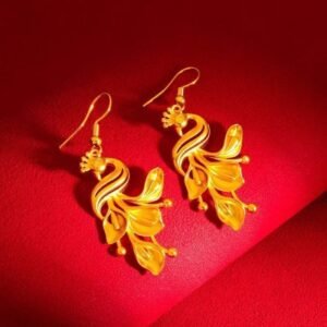 Golden Phoenix Sand Gold Drop Earrings