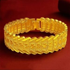 Imperial Gold Bar Link Bracelet – Sand Gold