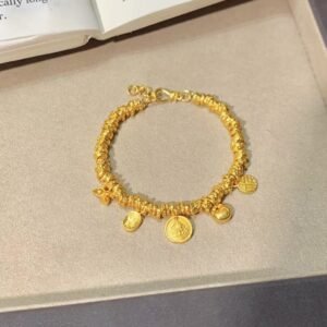 Lucky Coin Charm Bracelet – Sand Gold